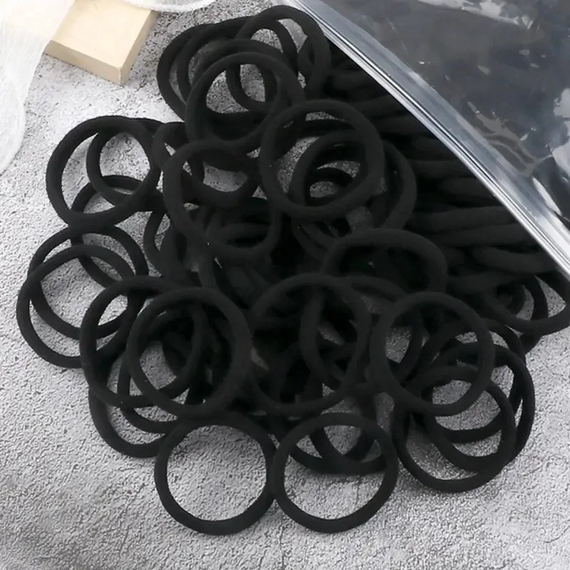 50/100pcs Black Hair Bands for Women Girls Hairband High Elastic Rubber Band Hair Ties Ponytail Holder Scrunchies Accessorie - Image 5