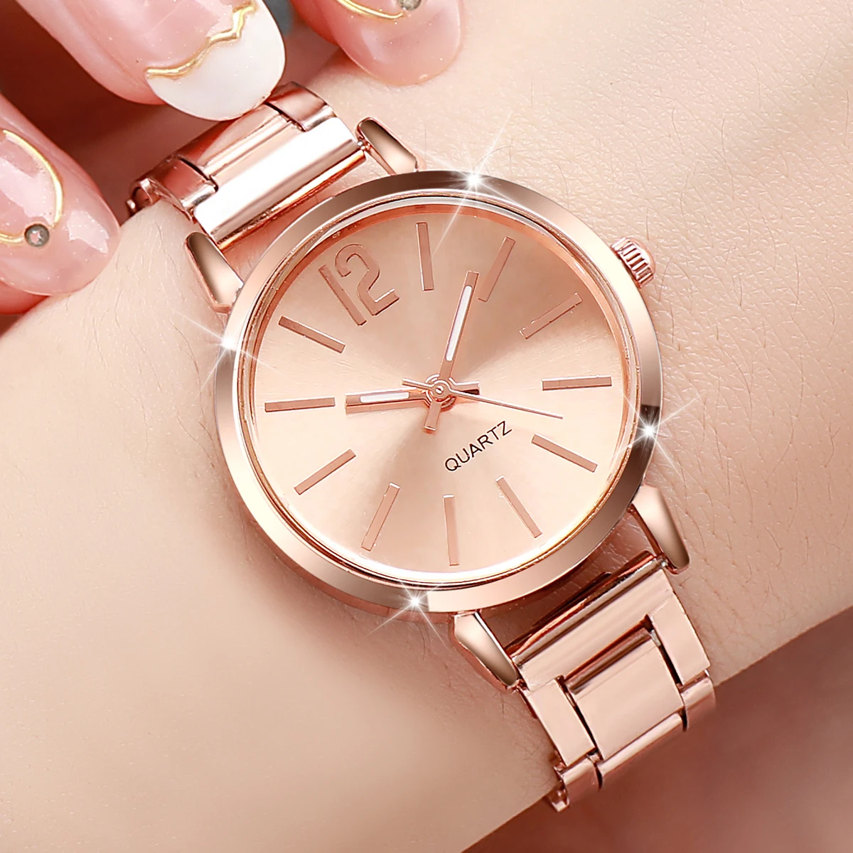 1/3PCS Fashion Women's Watches Stainless Steel Band Analog Quartz Watch Reloj Mujer(Without Box) - Image 3