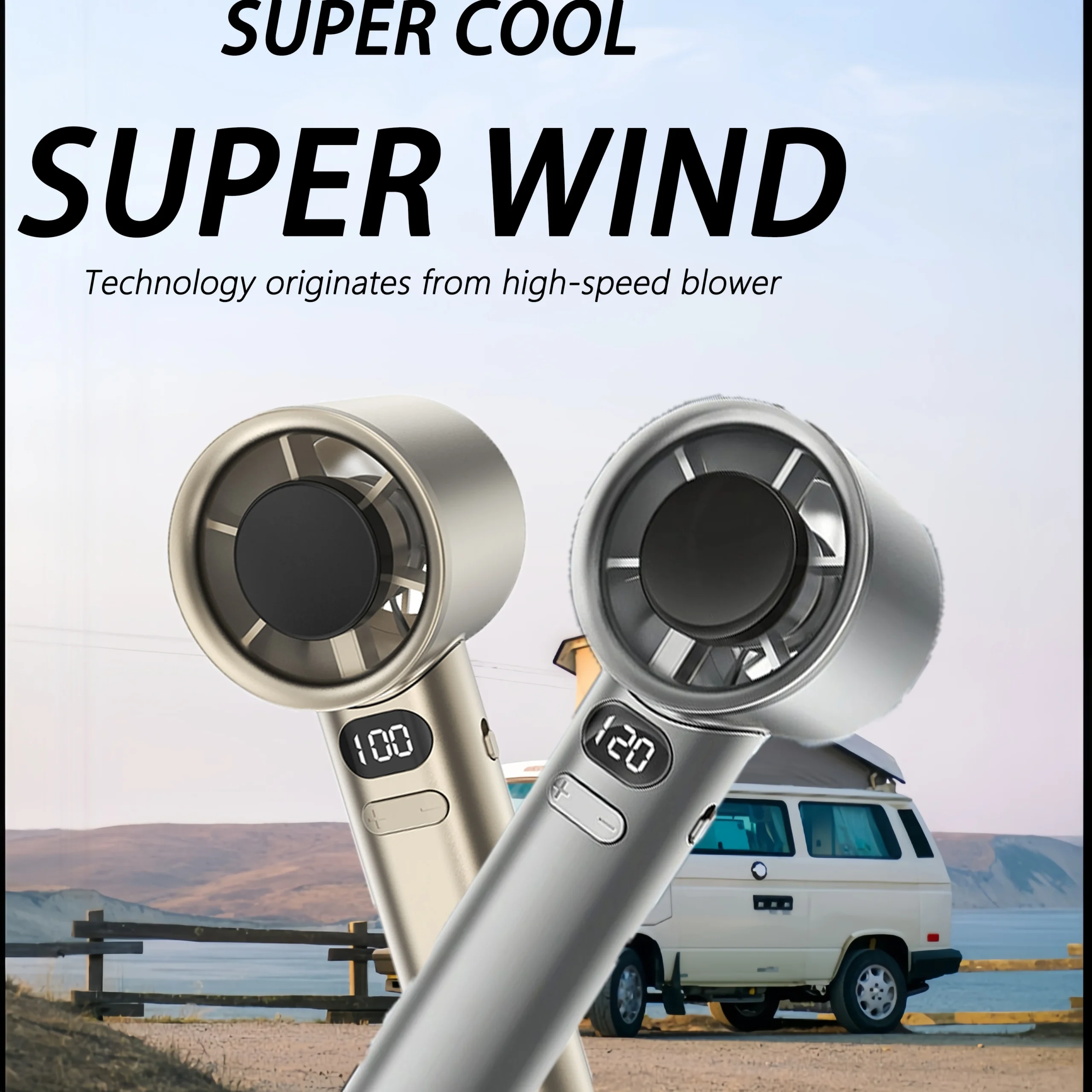 Portable Fan 120-Speed Digital Display Ice Cooling Tech Stylish Semiconductor Condensation Mini Personal Fan for Home, Office - Image 2