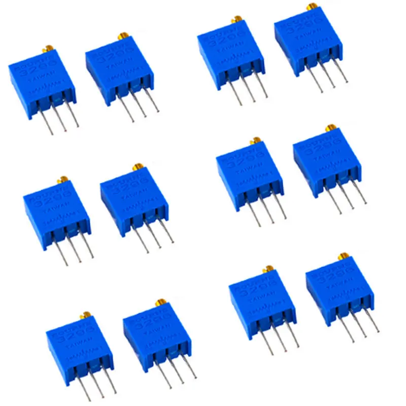 10 kinds of 50pcs 3296W multi-turn precision adjustable resistor trimmer potentiometer ESC kit 500R/1K/2K/5K/10K/20K/50K/100K/1M - Image 5