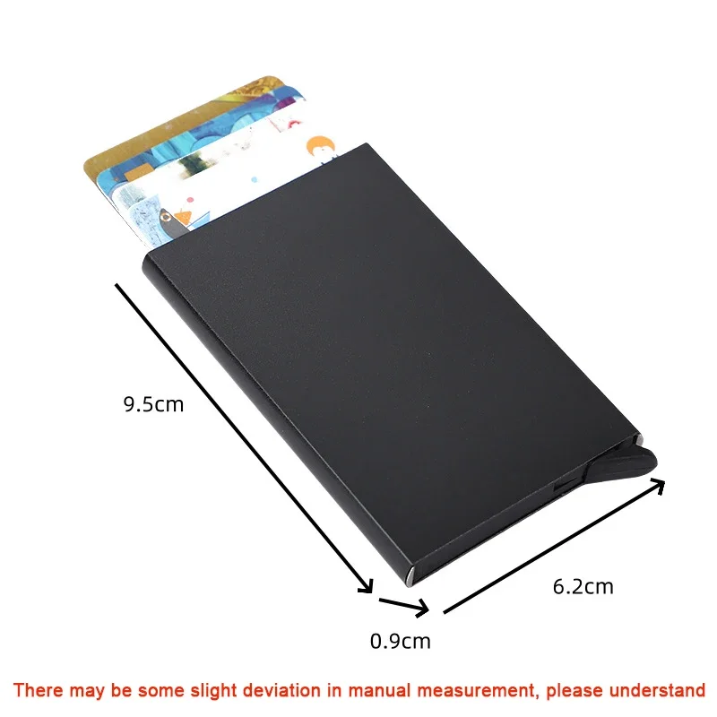 Rfid Smart Wallet Card Holder Metal Thin Slim Men Women Wallets Pop Up Minimalist Wallet Small Black Purse Vallet Walets for Men - Image 6