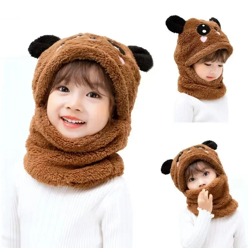 Hot Sell Autumn And Winter Warm Children's Hats And Neck Gaiter Set Rabbit Hat Girls' Fleece Hat - Image 2