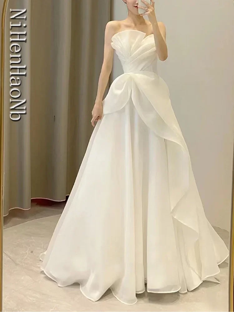 Robe De Mariee New Wedding Dresses Strapless Fashion Cheap Bride Dress Vestidos De Novia - Image 3