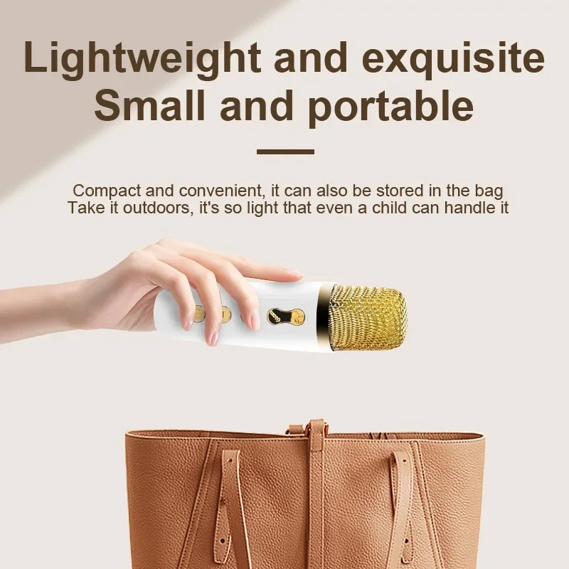 Mini Portable Karaoke Speaker -2 micphones Family KTV Singing Set with DSP Built-in RGB LED Lights Deep Bass Long Battery Life - Image 6