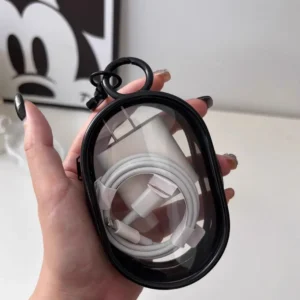 Transparent Storage Bags Keychain Data Line Coin Toys Organizer Case Thicken Clear Wallet Keyring Car Key Holder Jewelry Gifts