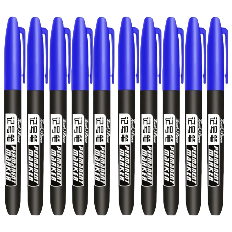 Permanent Marker Pen Drawing Markers Black Blue Red Waterproof Ink Sketch Pens Stationery Art School Supplies For Glass Metal - Image 9