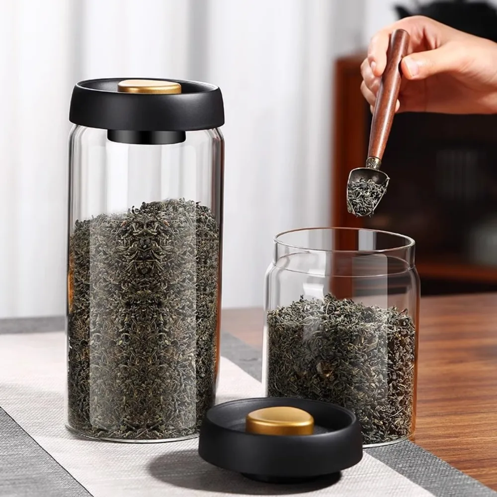 Vacuum Sealed Tank Transparent Glass Coffee Beans Food Storage Jars Household Moisture-proof Air Extraction Airtight Container - Image 2