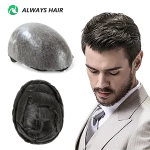 0.12-0.14mm PU Men Toupee Full Thickness Skin Indian Human Hair Men's Capillary Prothesis 130% Density Wig Man