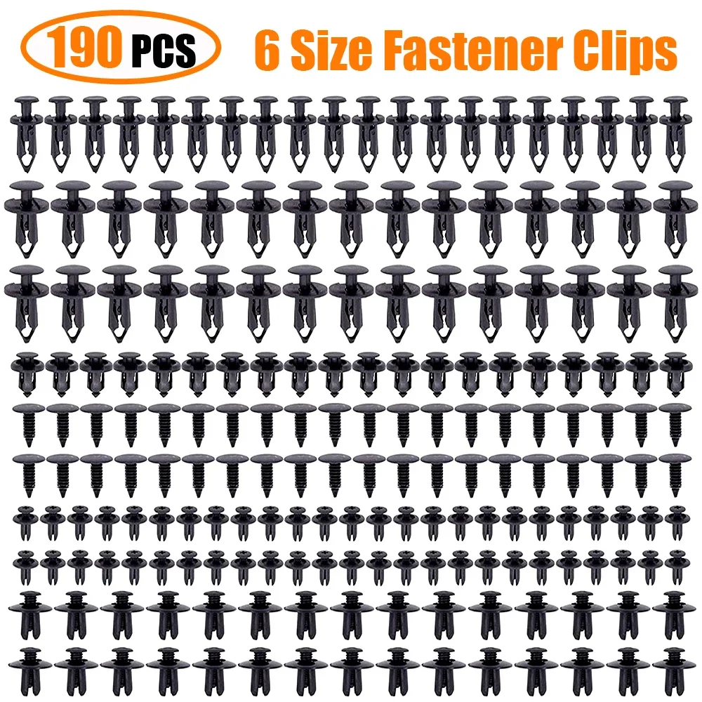 190pcs Car Retainer Clips 6 Size Plastic Fasteners Kit Auto Trim Panel Clip Mixed Car Body Bumper Rivet Set - Image 7