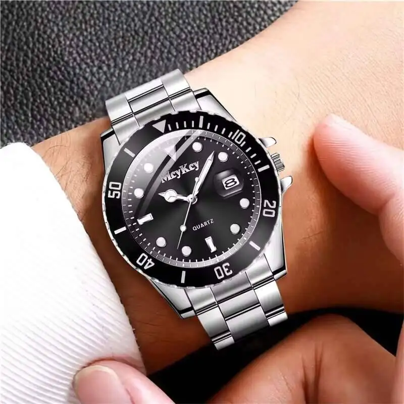 Fashion Men Business Watches Luxury Large Dial Calendar Watch Men's Quartz Wristwatch Reloj Hombre - Image 2