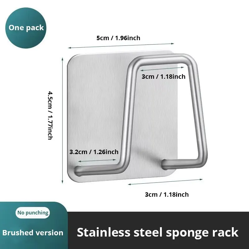 1pc Stainless Steel Sink Sponge Rack For Sponge Steel Wire Ball Draining Paste The Inner Wall Of The Sink Kitchen Supplies - Image 8
