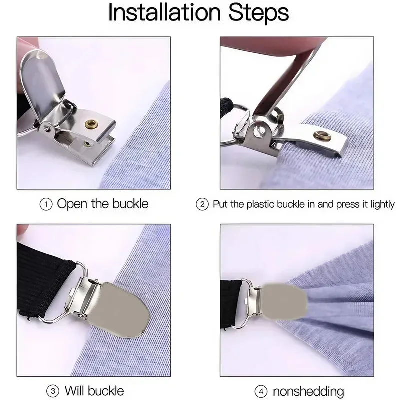 4PCS Double Clip Sheet Fasteners - Versatile Sheet Clips for Bed Sheets and Sofa Covers with Non-slip Adjustment - Image 3