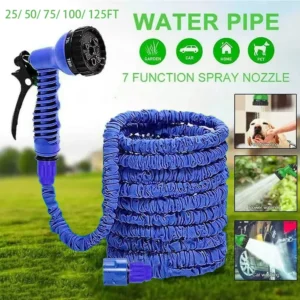 7Water Spraying Functions, Expandable Magic Hose, High-Pressure Car Wash, Water Gun Home Garden Watering Hose pet cat dog shower