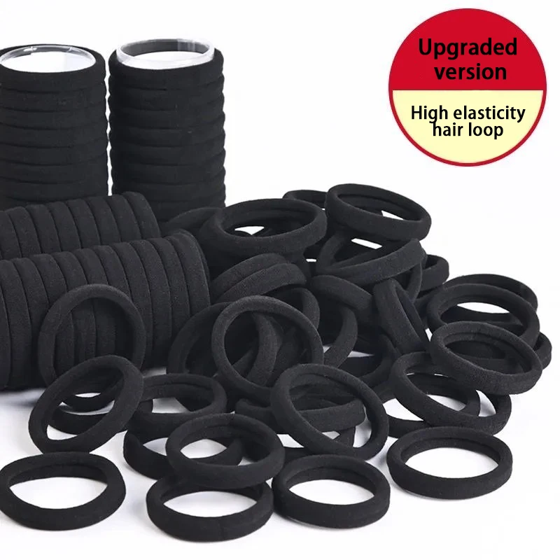 50/100pcs Black Hair Bands for Women Girls Hairband High Elastic Rubber Band Hair Ties Ponytail Holder Scrunchies Accessorie - Image 6