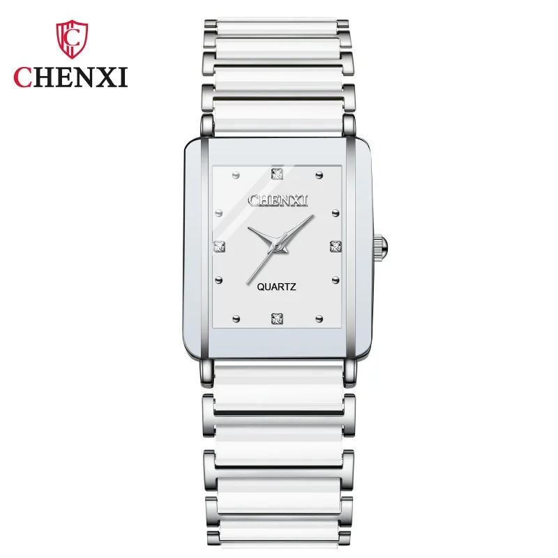 CHENXI 104A Brand Men Quartz Watch Elegant Square Dial reloj Ceramic Strap Waterproof Simple montre Lady Fashion Couple Watches - Image 9