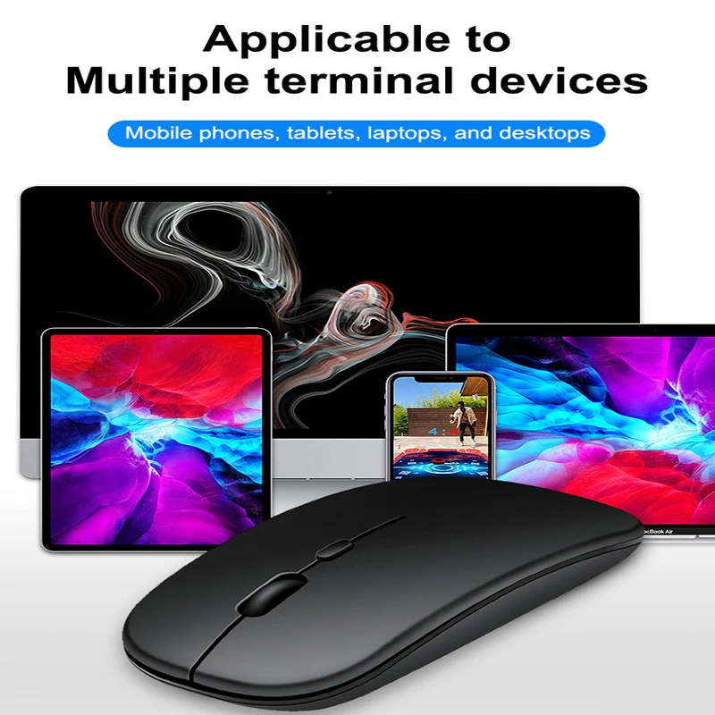 Portable Wireless Mouse Bluetooth-compatible 2.4GHz Dual Modes Computer Mice with Nano Receiver for Notebook PC Laptop Macbook - Image 6