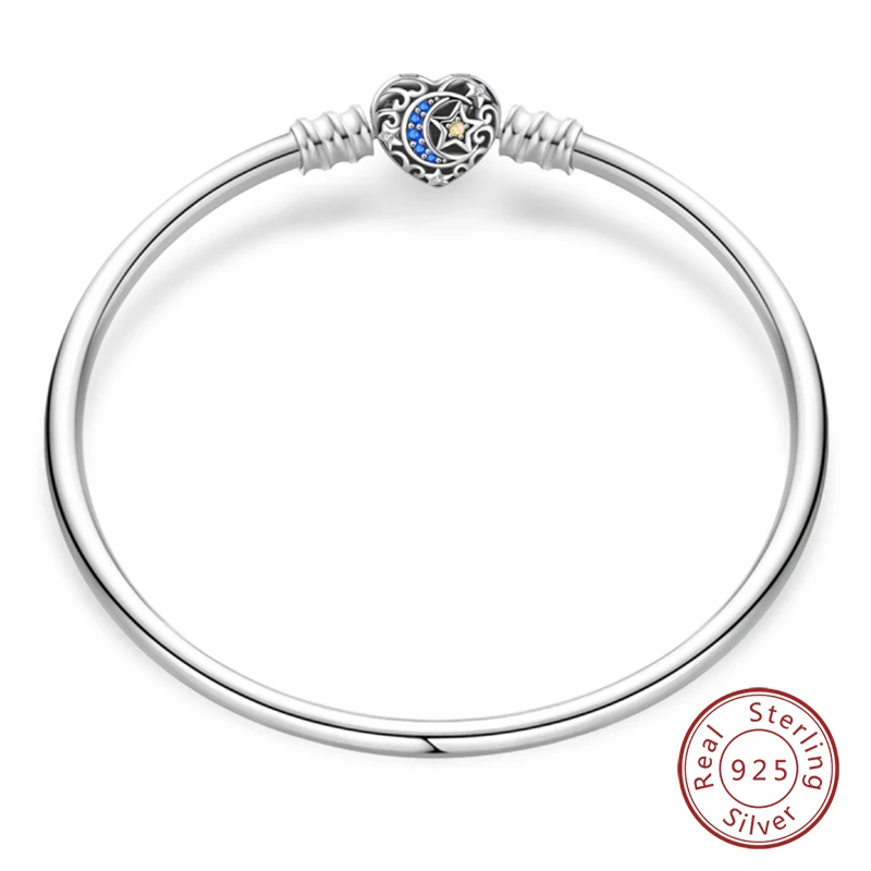 Bracelet Silver 925 Original 17-20CM Star Moon Sun Four Leaf Clover Green Zircon Bracelets Fit DIY Charms Birthday Jewelry Gifts - Image 35