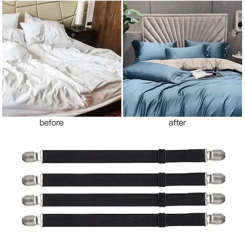 4PCS Double Clip Sheet Fasteners - Versatile Sheet Clips for Bed Sheets and Sofa Covers with Non-slip Adjustment - Image 2