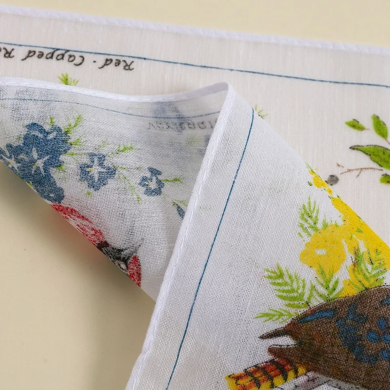 6 Pack of Women's Handkerchiefs, Classic Animal Handkerchiefs, Pure Cotton Handkerchiefs, Wedding Bride and Groom Souvenirs, Flap Pocket Pants Scarf, Placemat - Image 6