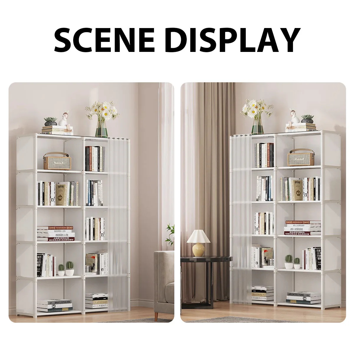 Dustproof Wardrobe Multi-layer Storage Rack Storage Cabinet DIY Multilayer Furniture Curtains Portable Clothes Organizer Cabinet - Image 6