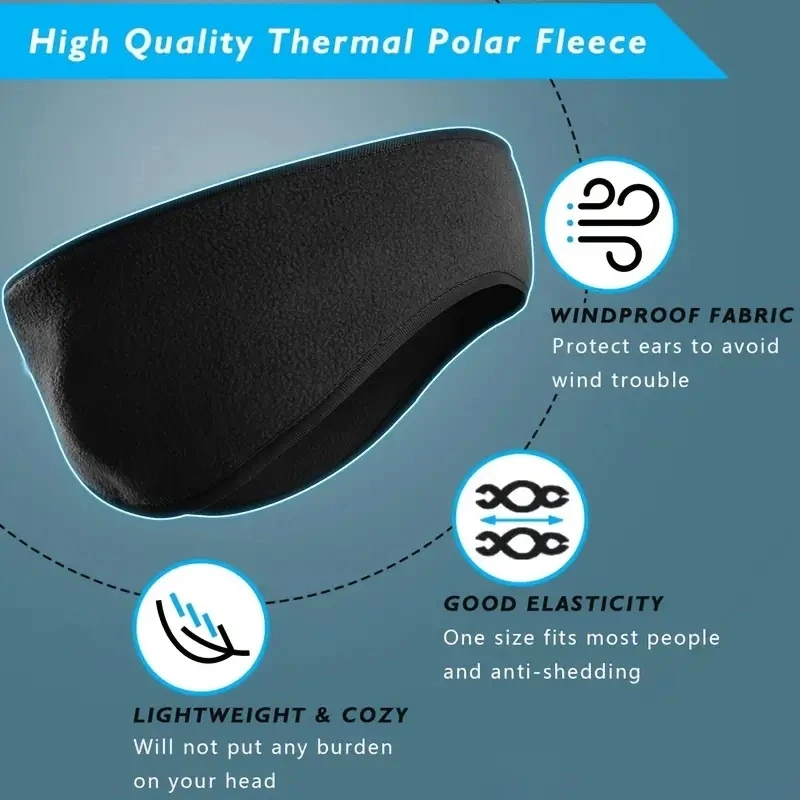1Pcs Polar fleece Ear Warmer Muff Winter Headband Ear Muffs Headband for Men Women Running Skiing Outdoor Sports - Image 5