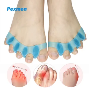 Pexmen 2/4Pcs Gel Toe Separator Toe Spacer for Men and Women Bunions Corrector to Correct Restore Toes to Their Original Shape