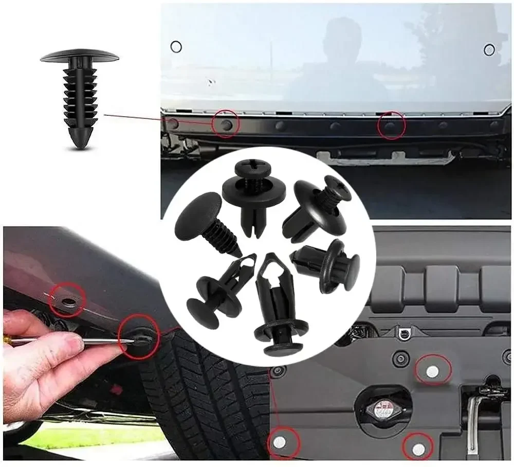 190pcs Car Retainer Clips 6 Size Plastic Fasteners Kit Auto Trim Panel Clip Mixed Car Body Bumper Rivet Set - Image 4