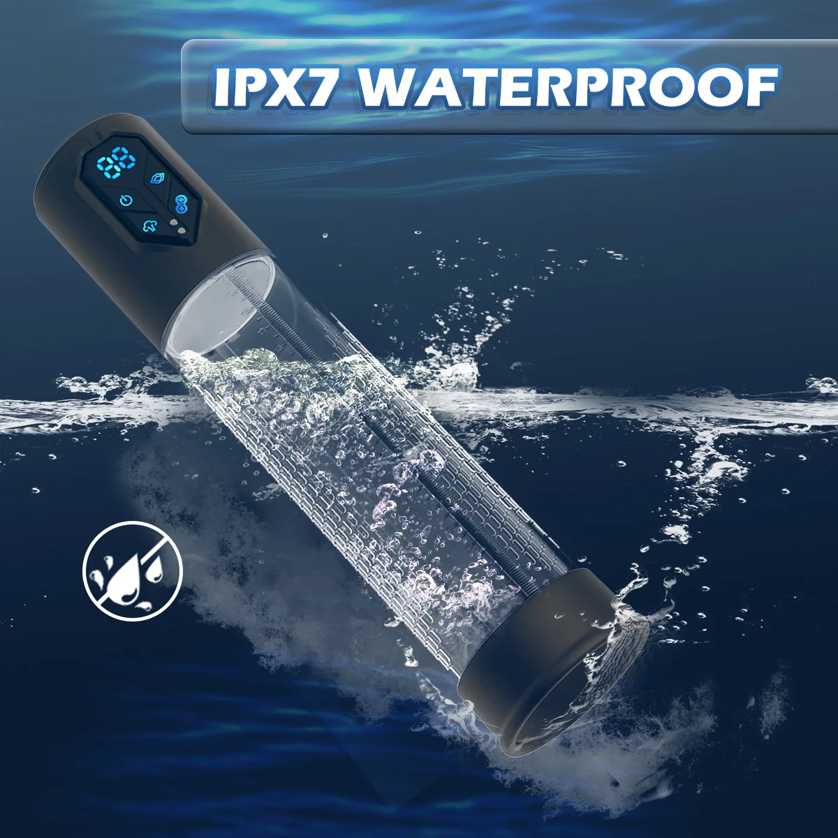 IPX7 Waterproof Electric Penis Pump for Enlargement Man Vacuum Pump Enlargement Extend Pump 4 Suction Levels 2 Silicone Sleeves - Image 3