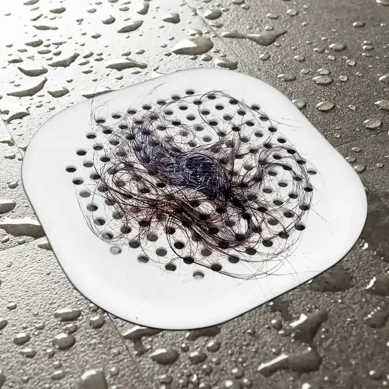 Durable Silicone Square Shower Drain Cover Prevents Sink Clogging, Shower Drain Strainer, Adsorption Sink Strainer, Convenient - Image 3