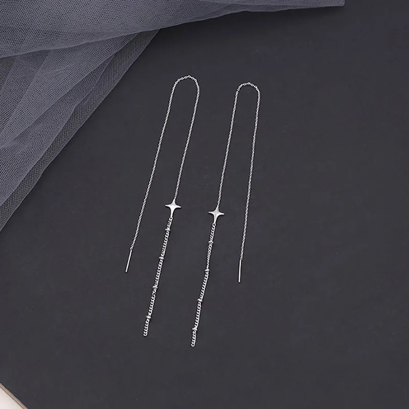 Simple Geometric Square Drop Earring For Women Korean Fashion Gold-color Line Long Tassel Dangle Earrings Party Jewelry Gift - Image 14