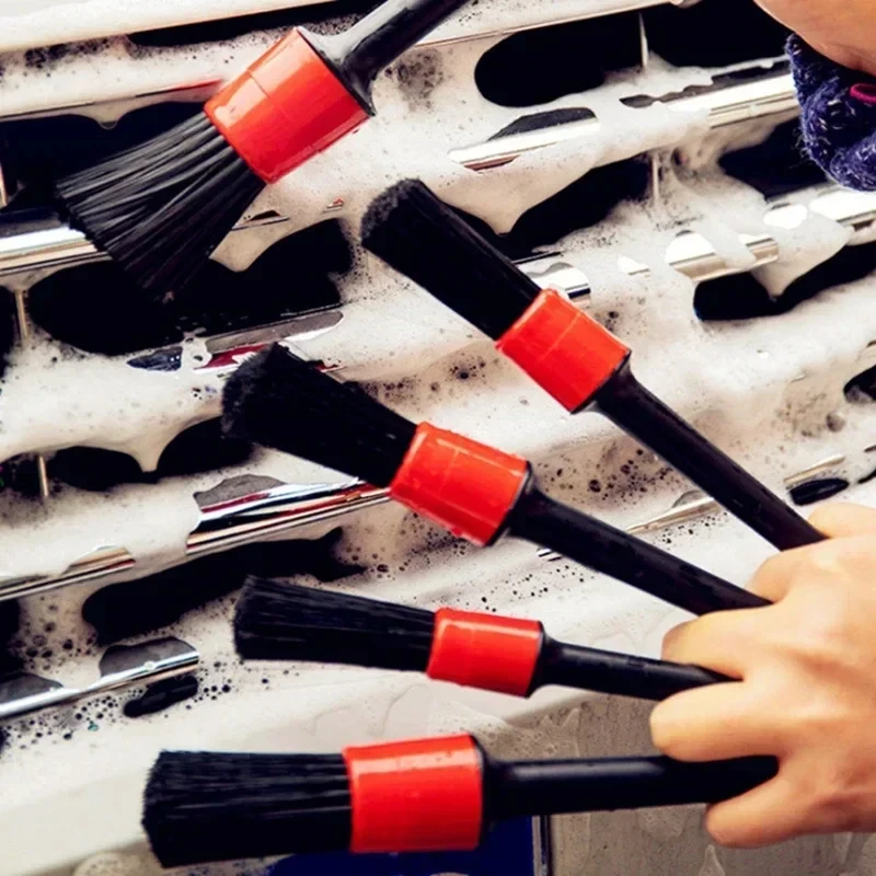 5pcs Car Wash Brush Soft Brush Detail Brush Small Automotive Interior Cleaning Tools For Air Conditioner Air Outlet - Image 2
