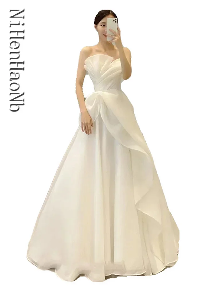 Robe De Mariee New Wedding Dresses Strapless Fashion Cheap Bride Dress Vestidos De Novia - Image 5