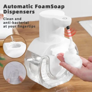 New Wall Mounted Automatic Soap Dispenser Foam Smart Hand Washing Machine 420ml Liquid Rechargeable Bathroom Induction Sensor