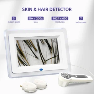 7 inch HD Display Professional Skin Analyzer 50X/200X Skin Magnifier Pore Microscope Face Tester Hair Follicle Scalp Detector