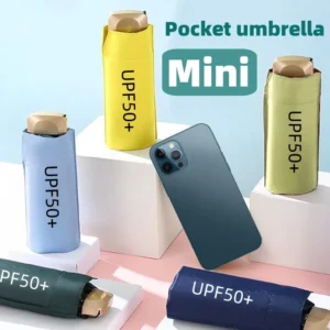 Mini Pocket Umbrella Small Sun Rain Umbrellas Vinyl Folding Umbrella UV Ultraviolet Protection Sun Shade Pocket Parasol Capsule
