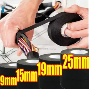 Black Electrical Insulating Tape Fabric Adhesive Tape Automotive Cloth Tape Sound Absorbing Tapes Heat Waterproof Resistance