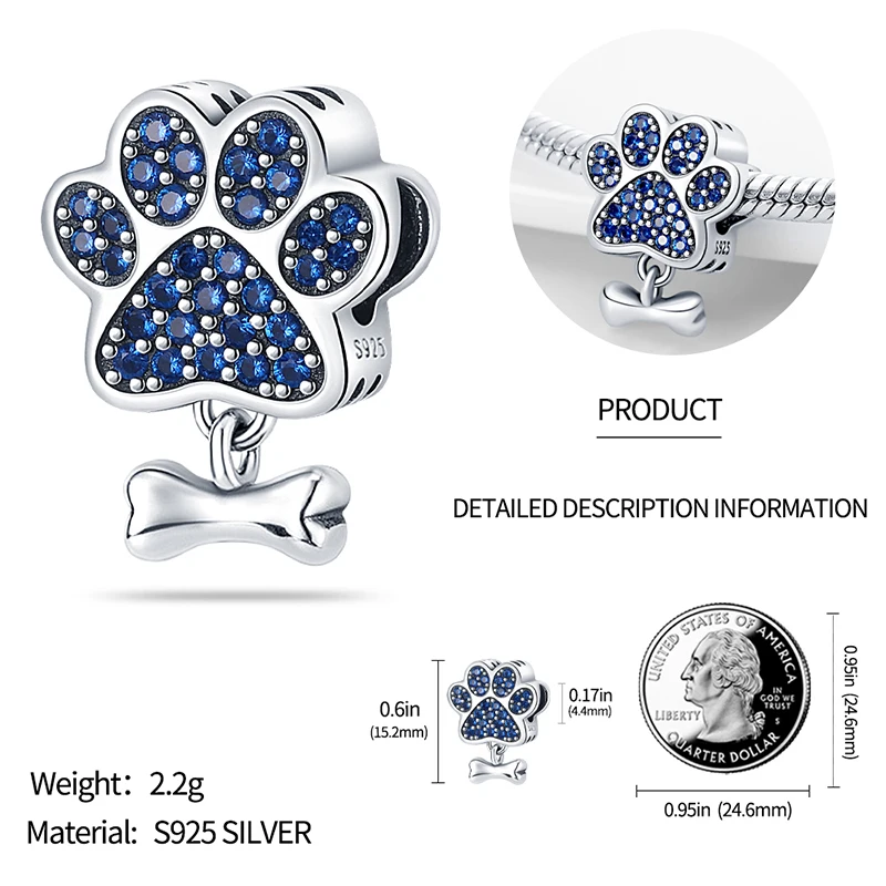 New 925 Sterling Silver Charms Fit 3mm Original Bracelets Cat Dog Beads Fine DIY Jewelry Making Women Party Gifts - Image 6
