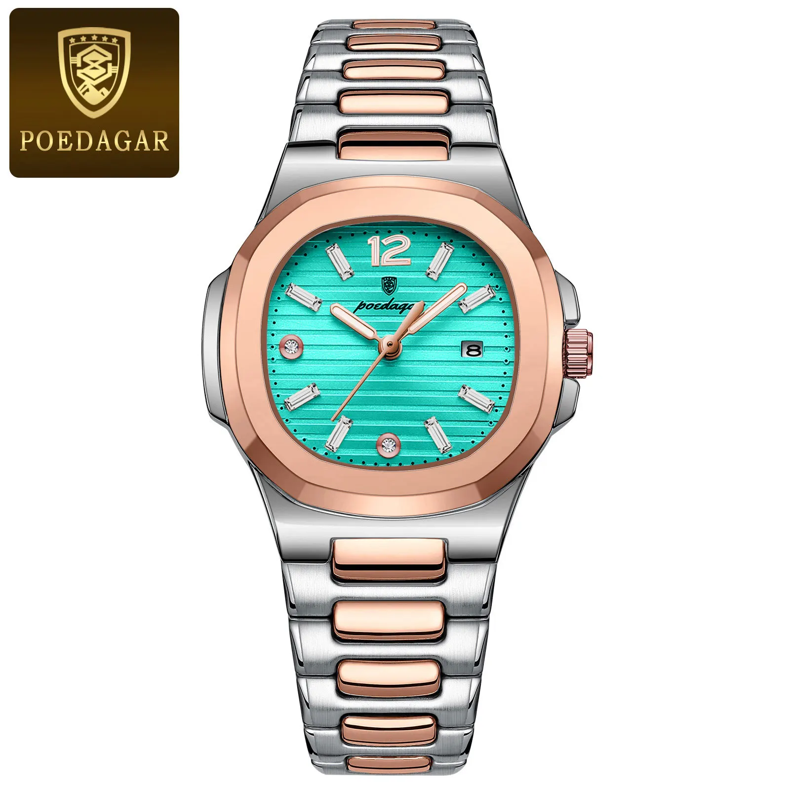 POEDAGAR Luxury Square Watch For Woman Luminous Waterproof Date Ladies Watch Elegant Women's Quartz Watches Simple Female Clock - Image 12