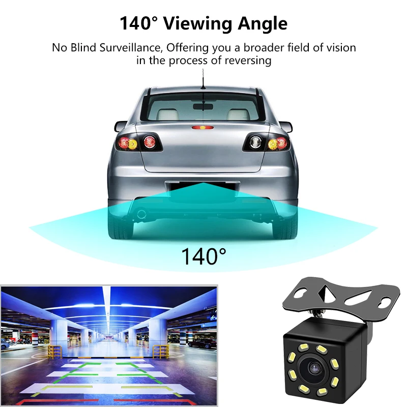 Rear Camera of Driving Recorder 140 Wide Angle Waterproof 4/8/12 Light HD Night Vision Parking Monitoring Rear Camera - Image 5