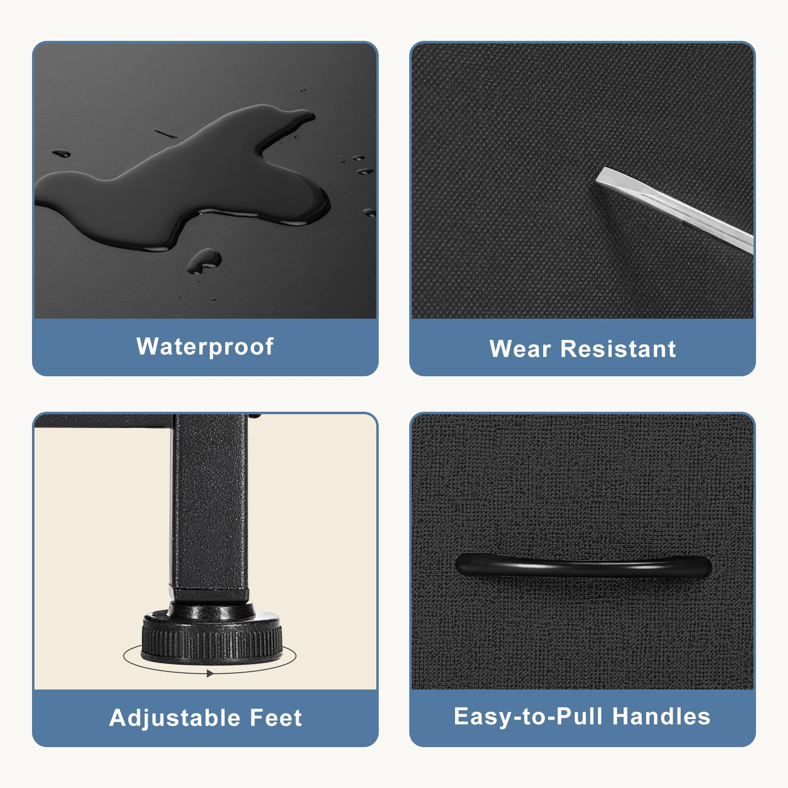 JHK Desser For Bedroom With 7 Fabric Drawers Organizer Storage Closet Chest Clothes For Living Room Display Cabinet Of Furniture - Image 6