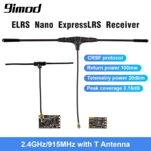 9IMOD 2.4GHz/915MHz ELRS Nano ExpressLRS Receiver with T Antenna Support WiFi Upgrade for RC FPV Traversing/Racing Drone