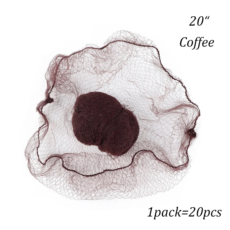 20Pcs Durable Nylon Hair Net For Bun Hair Hair style Tool Black Beige Brown 5Mm Hair Net For Wigs Mesh Hair Styling Hairnets - Image 9