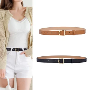 Fashionable Women's Belt PU Leather Retro Needle Buckle Design Trendy Straight Leg Pants Belt Casual Jeans Belt