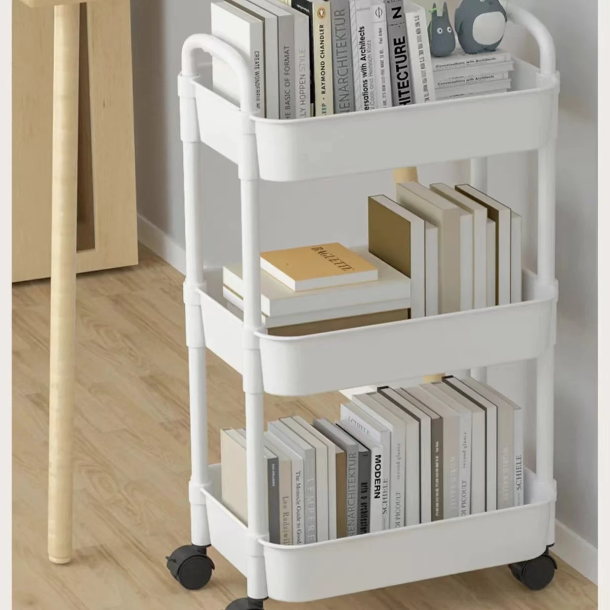 Household Multi-layer Small Cart Storage Rack Floor To Floor Kitchen Bedroom Bathroom Storage Rack Storage Rack With Wheels - Image 4