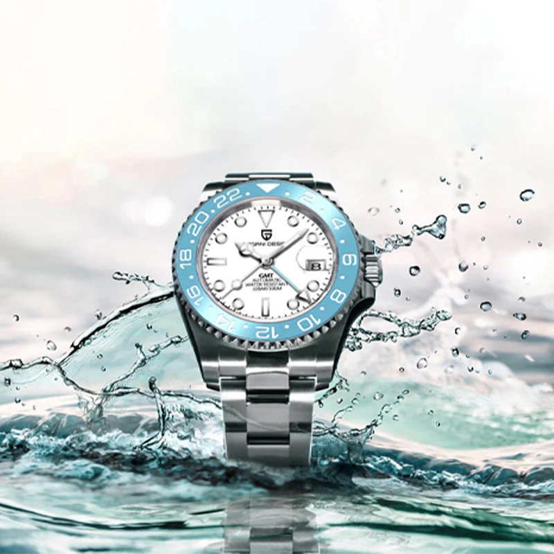 PAGANI DESIGN PD-1662 Luxury GMT Men Mechanical Wristwatch Sapphire Glass Stainless Steel 100M Waterproof Automatic Watches - Image 4