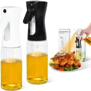 Olive Oil Mister Spray Bottle for Cooking - Cooking Oil Spray Bottle  Air Fryer Accessories - Refillable Glass Dispenser