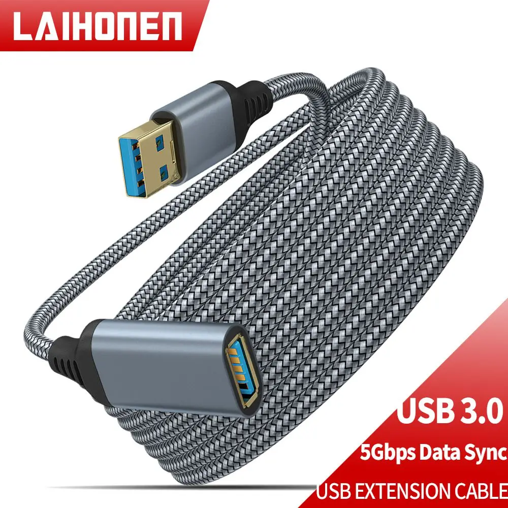 LAIHONEN Nylon Braided USB 3.0 Male To Female High Speed Transmission Data Cable Computer Camera Printer Extension Cable XBOX - Image 10