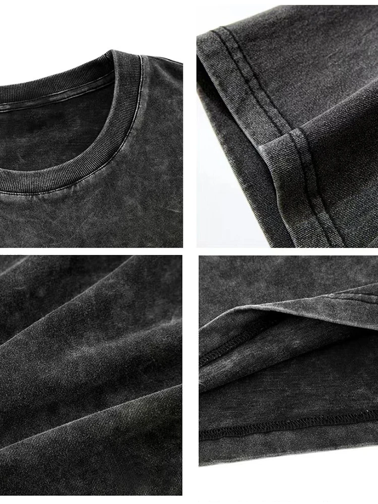 2025 Washed Vintage T-Shirts Street Hip Hop Retro Punk T Shirt women Harajuku Casual Cotton Short Sleeve Acid Wash TShirts top - Image 5