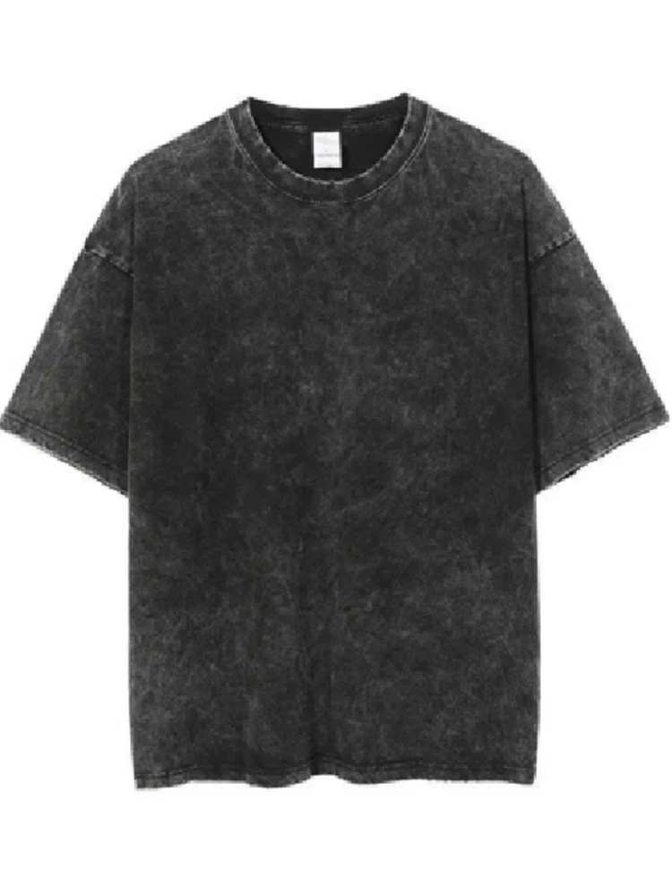2025 Washed Vintage T-Shirts Street Hip Hop Retro Punk T Shirt women Harajuku Casual Cotton Short Sleeve Acid Wash TShirts top