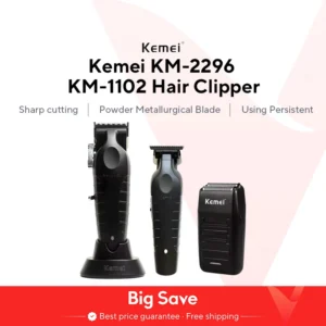 Kemei KM-2296 KM-2299 KM-1102 Hair Clipper Kit Men's Electric Shaver Hair Trimmer Machine Professional Hair Cutting Machine